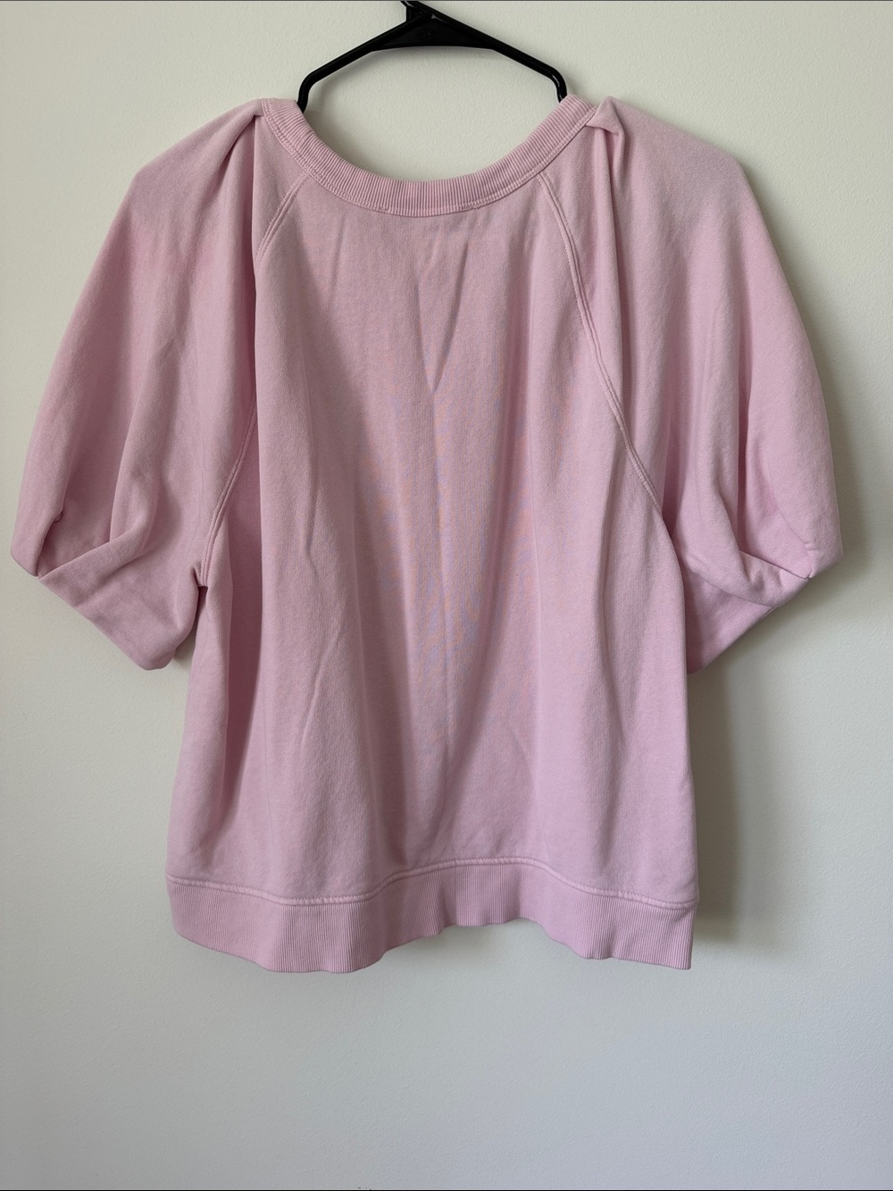 LOFT Soft Pink Puff-Sleeve Sweatshirt Top - Picture 3 of 3